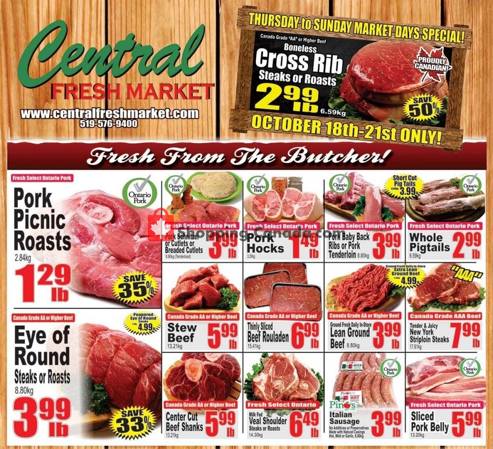 Central Fresh Market flyer from Friday October 19, 2018 to Friday October 26, 2018 - page 1