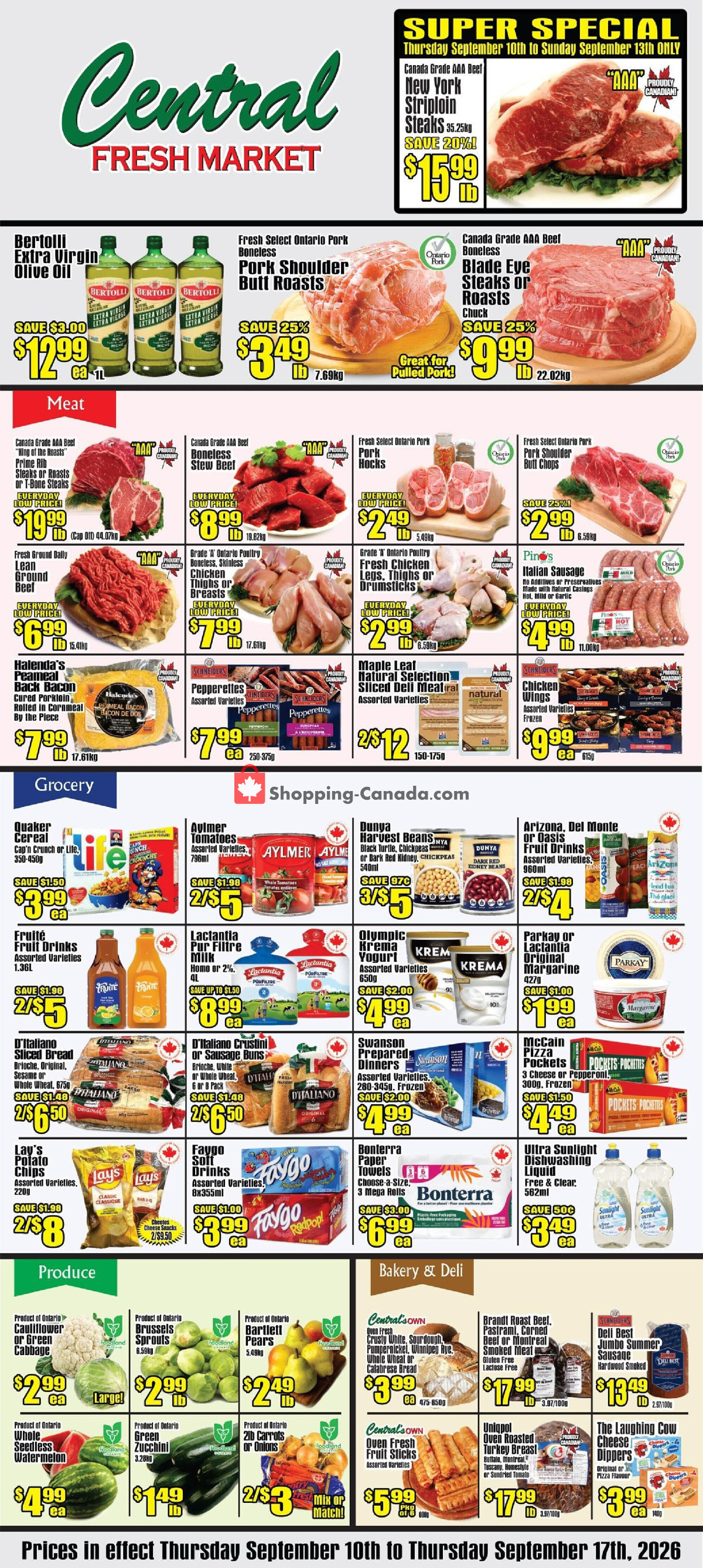 Central Fresh Market flyer from Thursday September 10, 2026 to Thursday September 17, 2026 - page 1