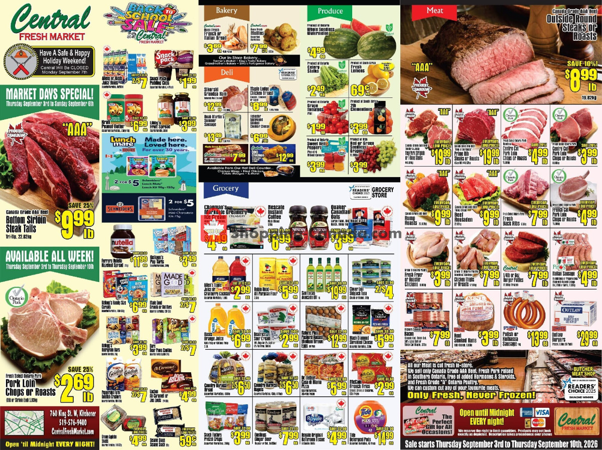 Central Fresh Market flyer from Thursday September 3, 2026 to Thursday September 10, 2026 - page 1