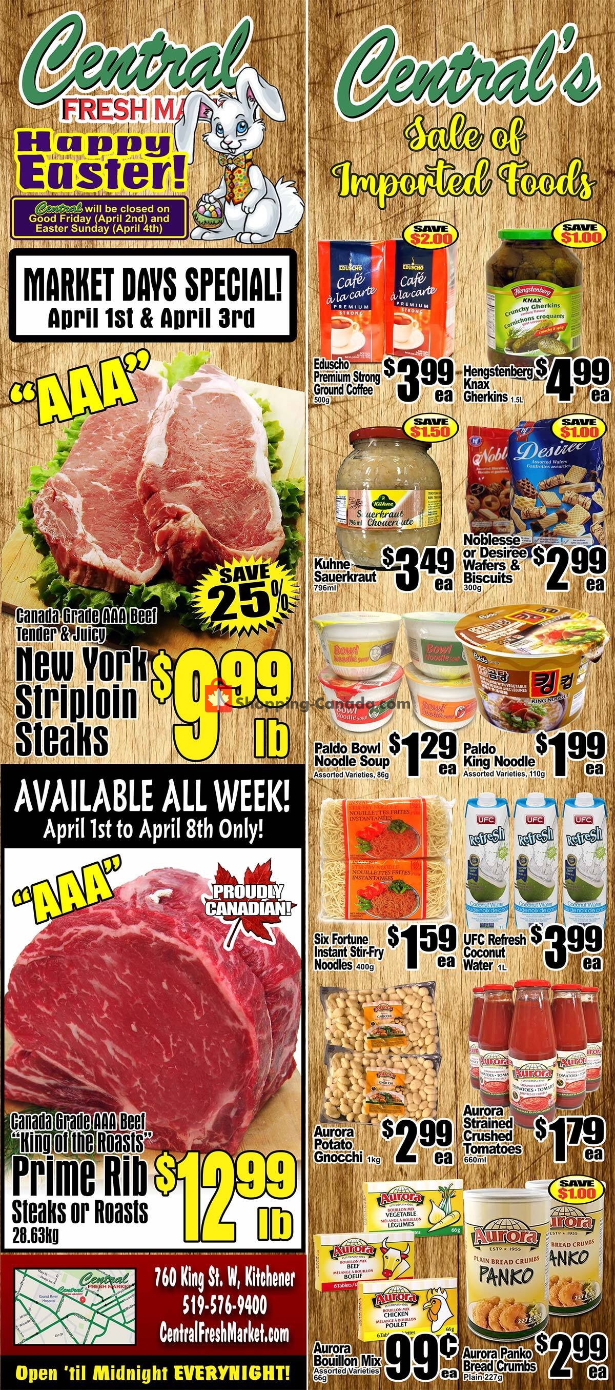 Central Fresh Market flyer from Thursday April 1, 2021 to Thursday April 8, 2021 - page 1