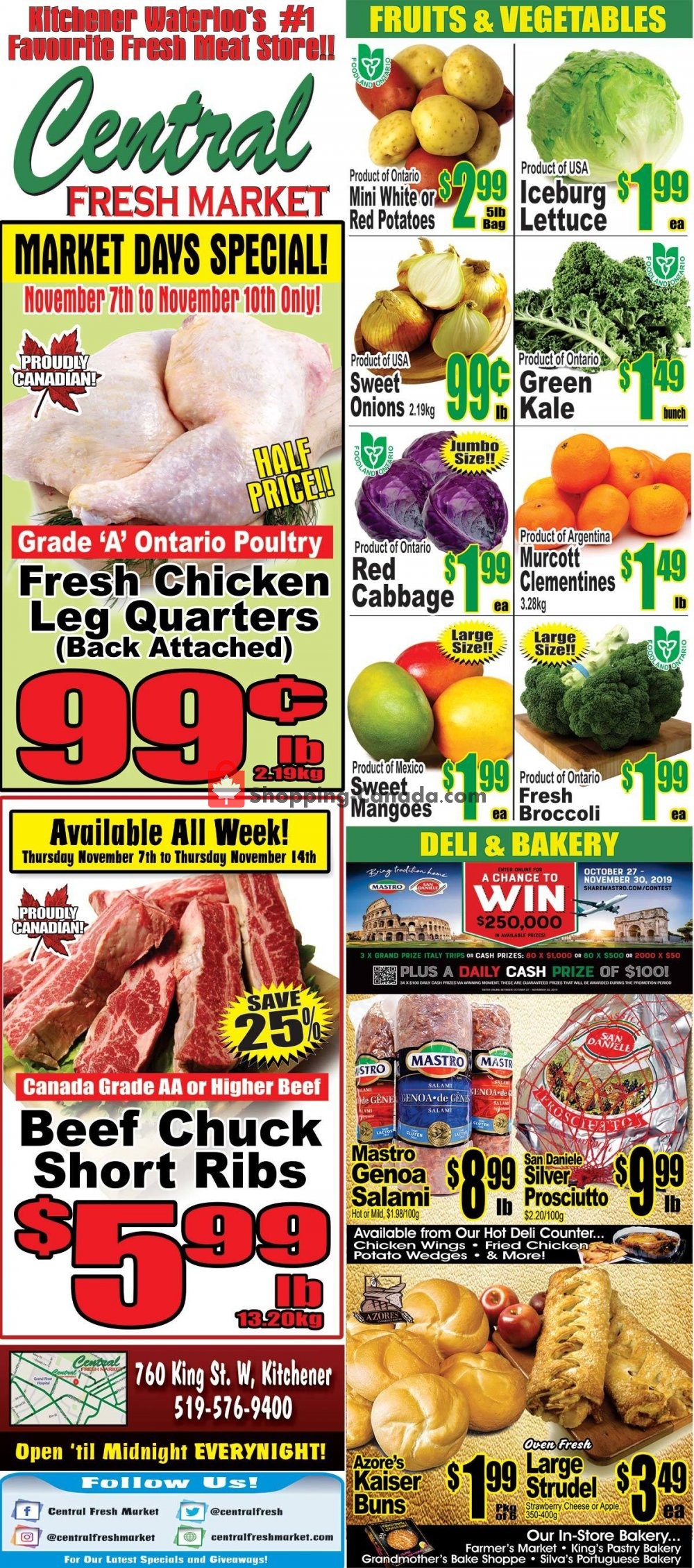 Central Fresh Market flyer from Thursday November 7, 2019 to Thursday November 14, 2019 - page 1