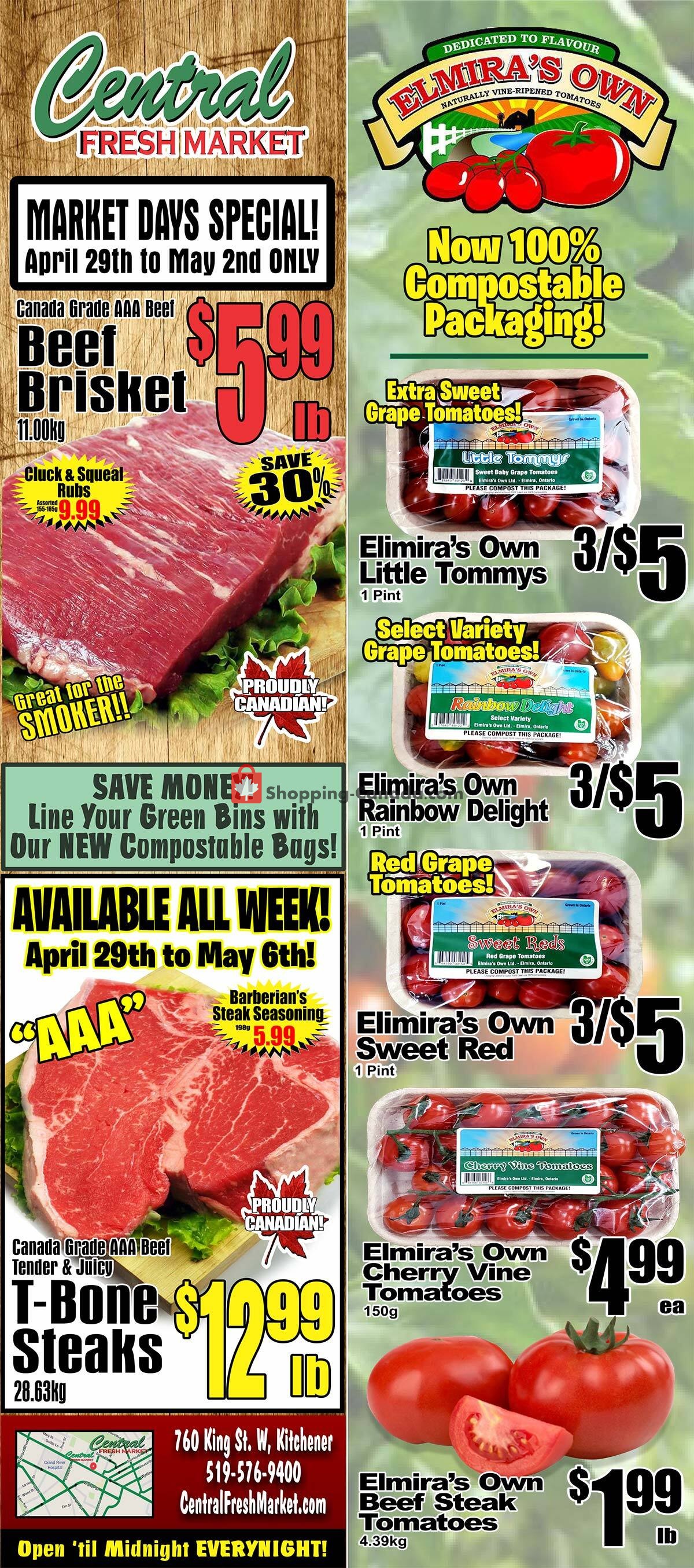 Central Fresh Market flyer from Thursday April 29, 2021 to Thursday May 6, 2021 - page 1