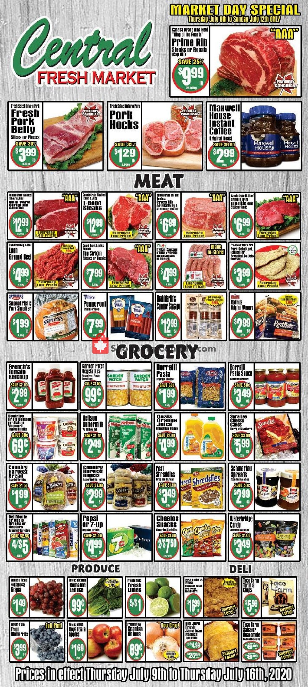 Central Fresh Market flyer from Thursday July 9, 2020 to Thursday July 16, 2020 - page 1