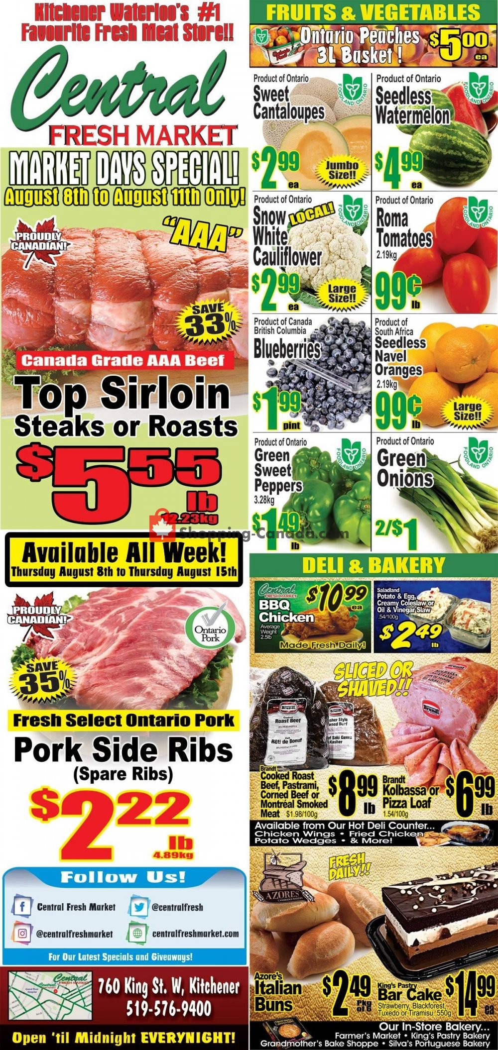 Central Fresh Market flyer from Thursday August 8, 2019 to Thursday August 15, 2019 - page 1