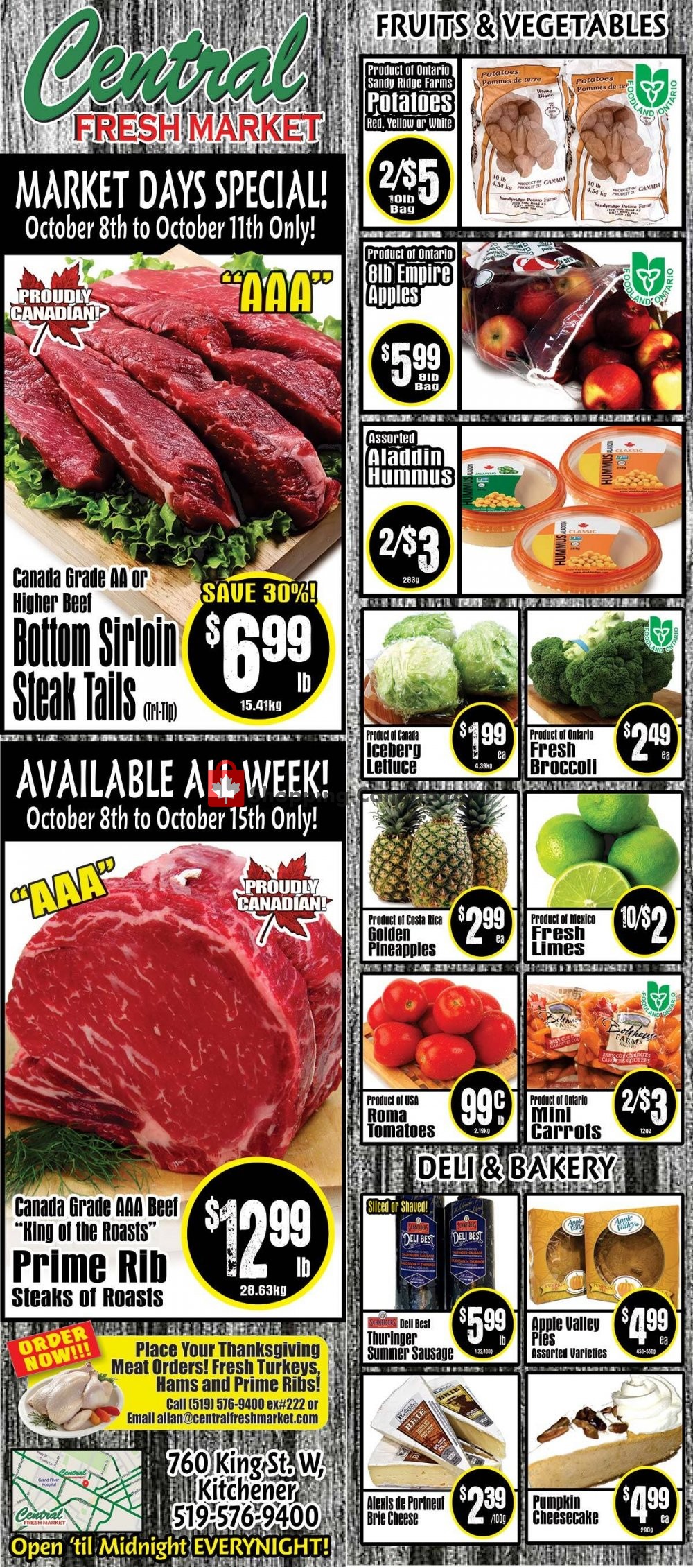 Central Fresh Market flyer from Thursday October 8, 2020 to Thursday October 15, 2020 - page 1