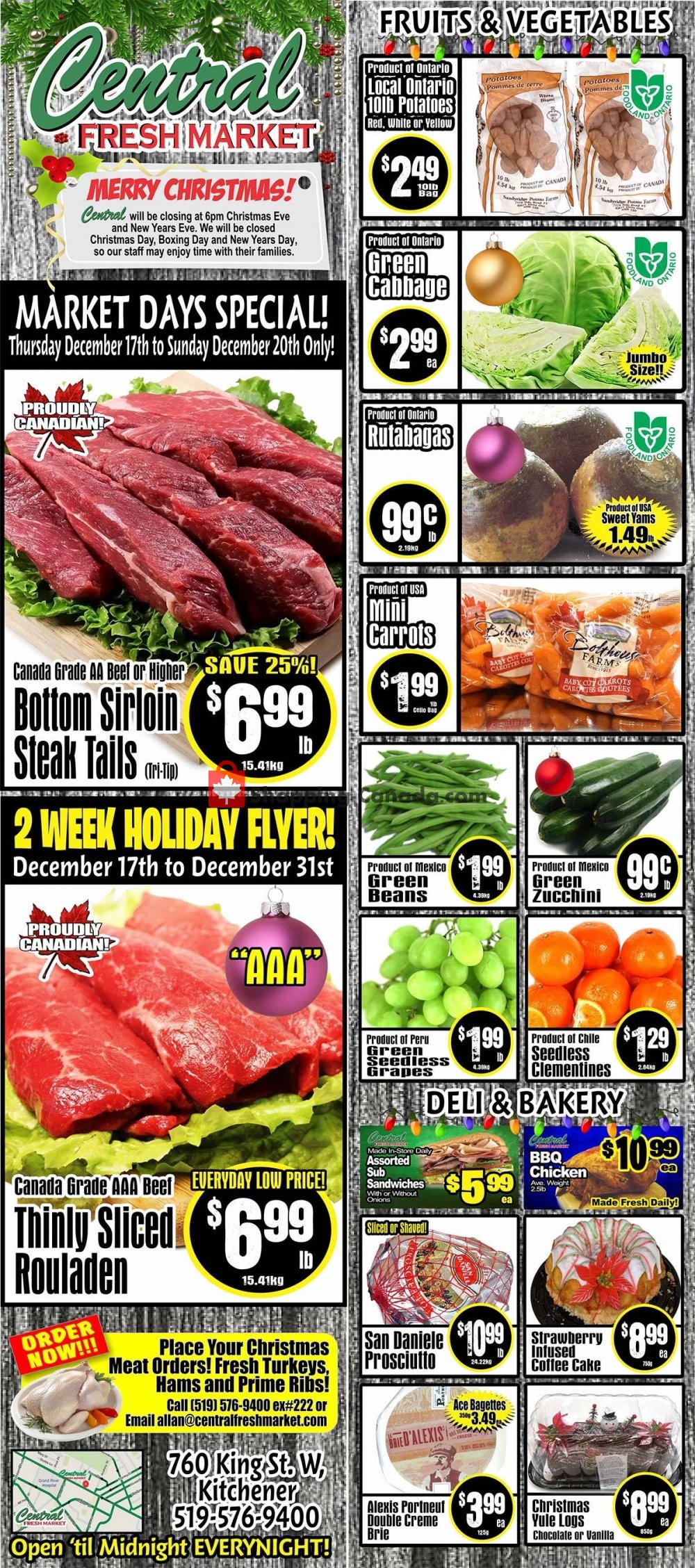 Central Fresh Market flyer from Thursday December 17, 2020 to Thursday December 31, 2020 - page 1