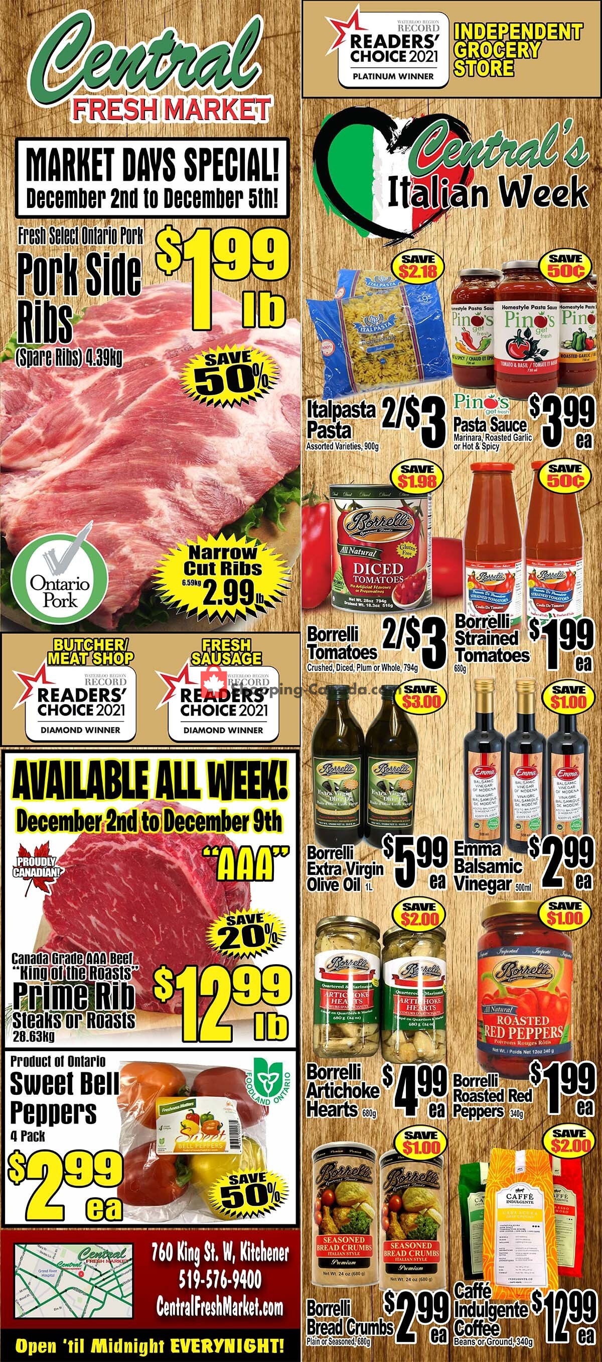 Central Fresh Market flyer from Thursday December 2, 2021 to Thursday December 9, 2021 - page 1
