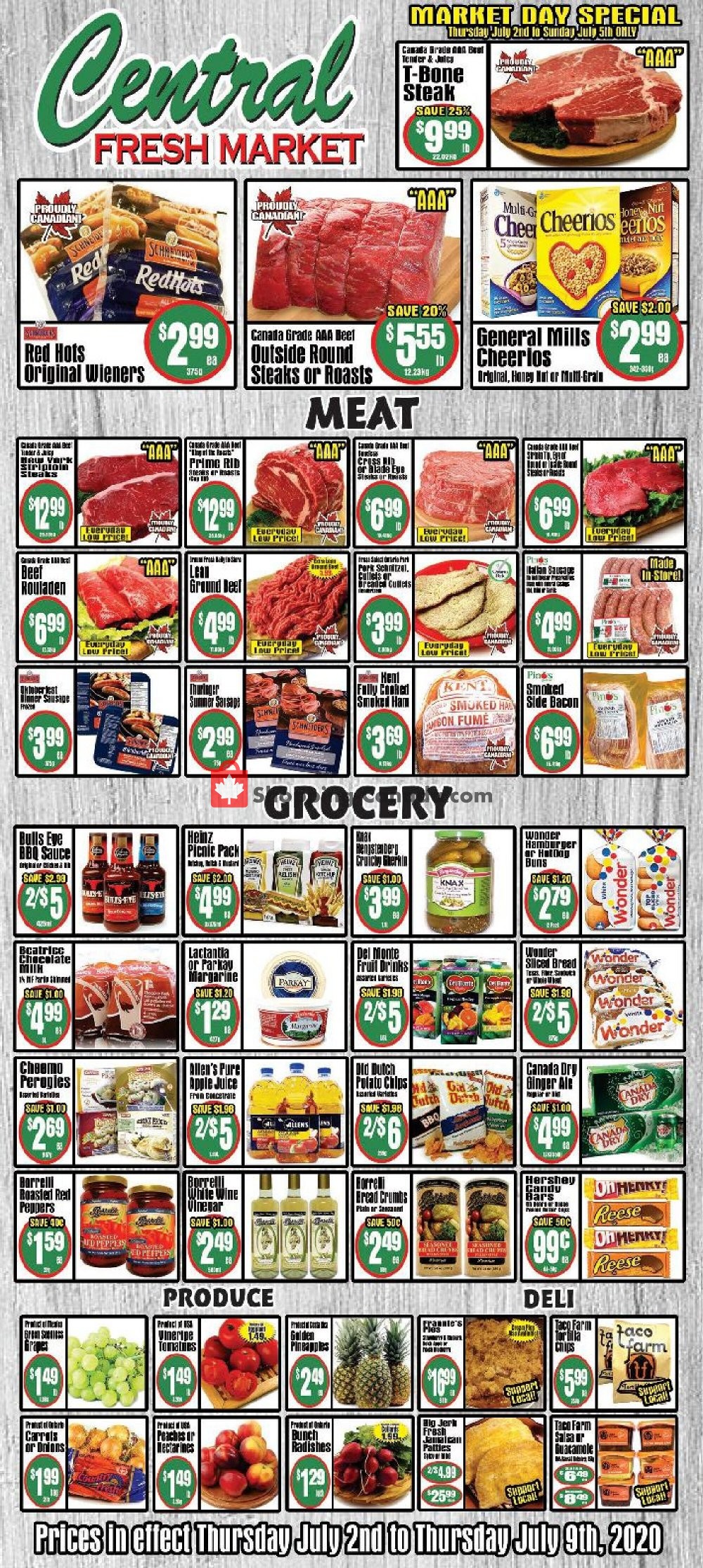 Central Fresh Market flyer from Thursday July 2, 2020 to Thursday July 9, 2020 - page 1