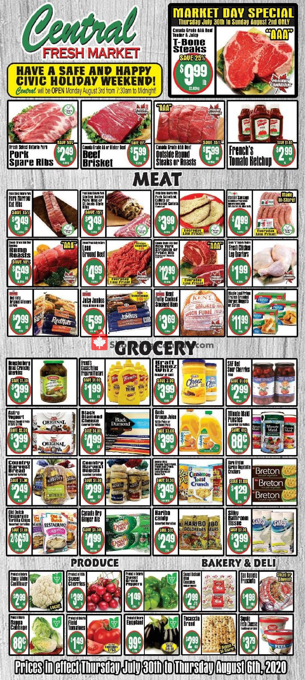 Central Fresh Market flyer from Thursday July 30, 2020 to Thursday August 6, 2020 - page 1