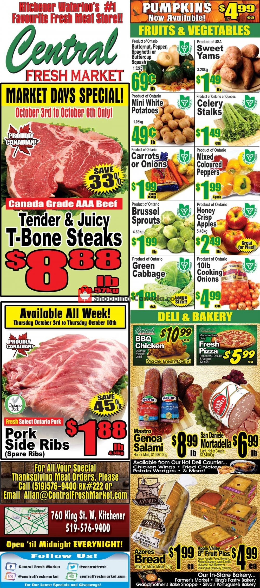 Central Fresh Market flyer from Thursday October 3, 2019 to Thursday October 10, 2019 - page 1