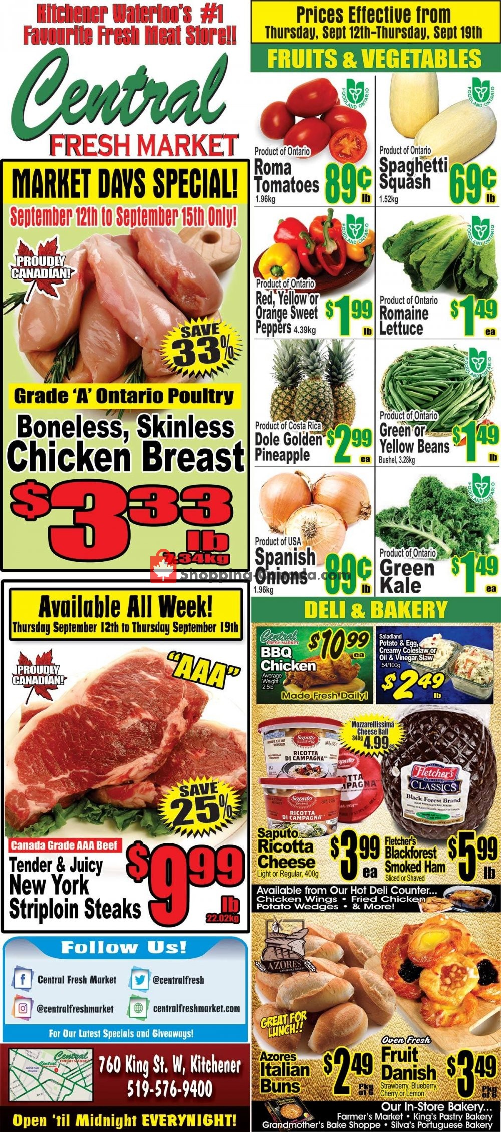 Central Fresh Market flyer from Thursday September 12, 2019 to Thursday September 19, 2019 - page 1