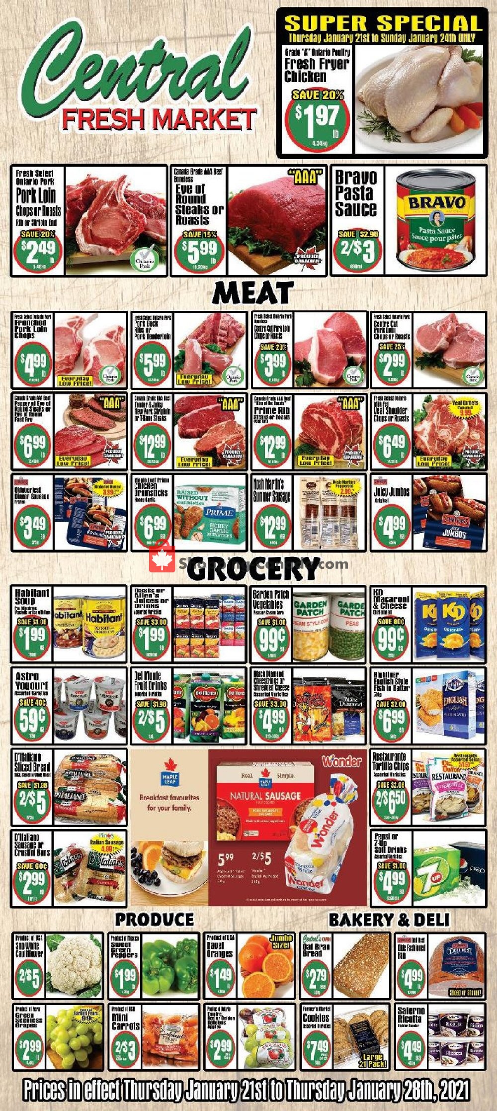 Central Fresh Market flyer from Thursday January 21, 2021 to Thursday January 28, 2021 - page 1