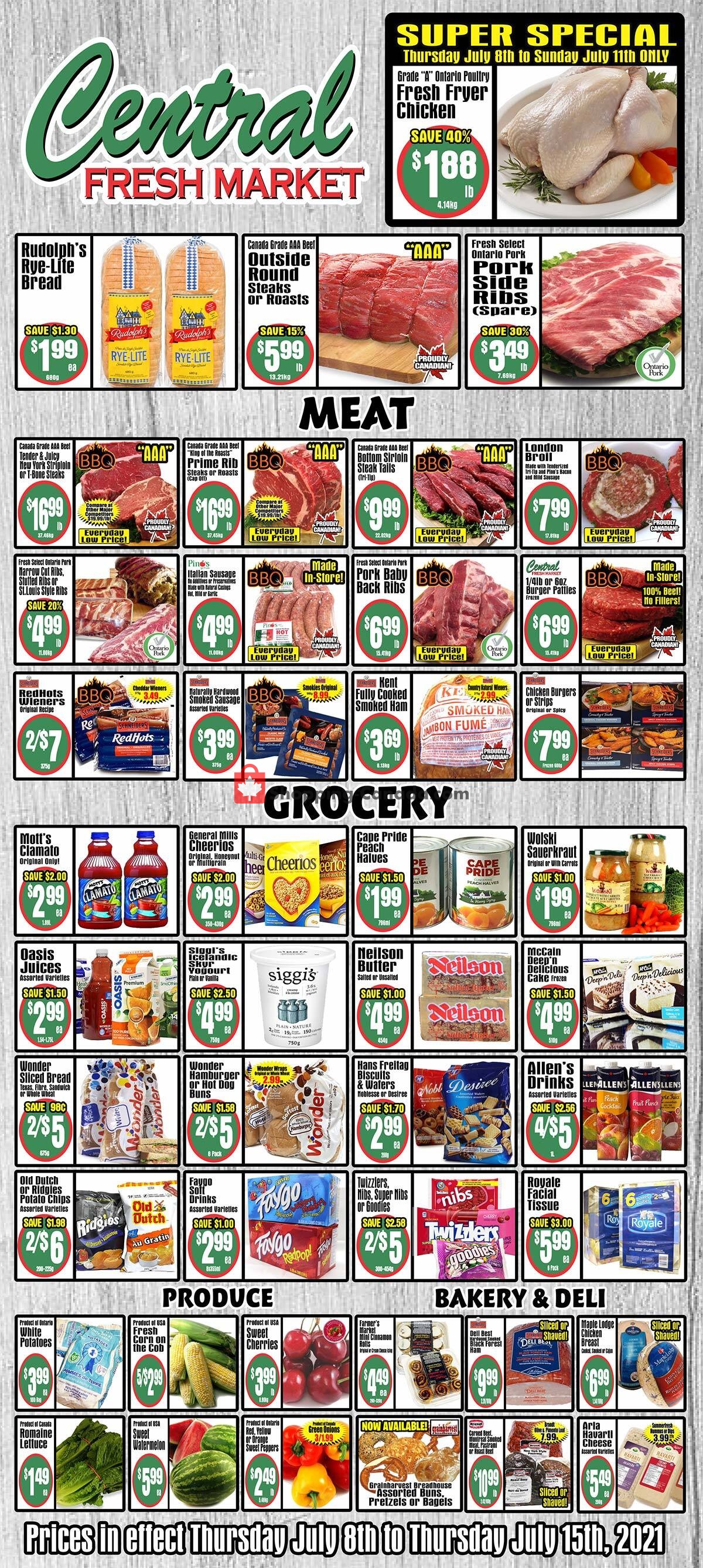 Central Fresh Market flyer from Thursday July 8, 2021 to Thursday July 15, 2021 - page 1