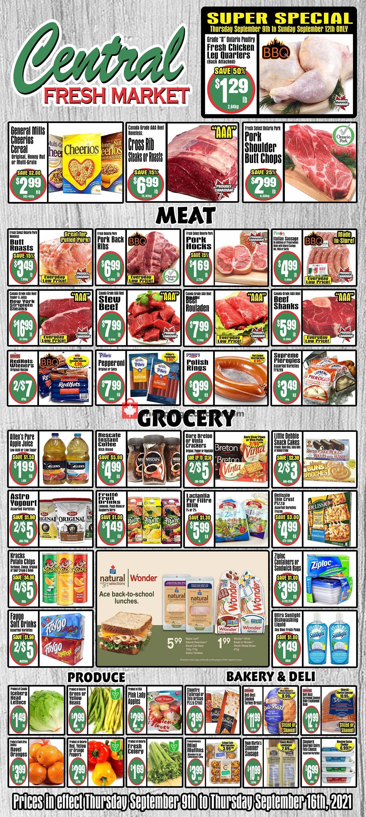 Central Fresh Market flyer from Thursday September 9, 2021 to Thursday September 16, 2021 - page 1