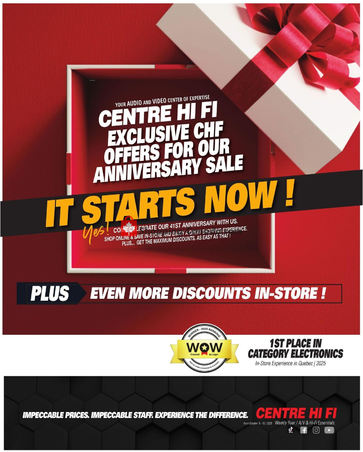 First page of Centre Hi-Fi flyer - preview - from Friday October 9, 2026 to Thursday October 15, 2026