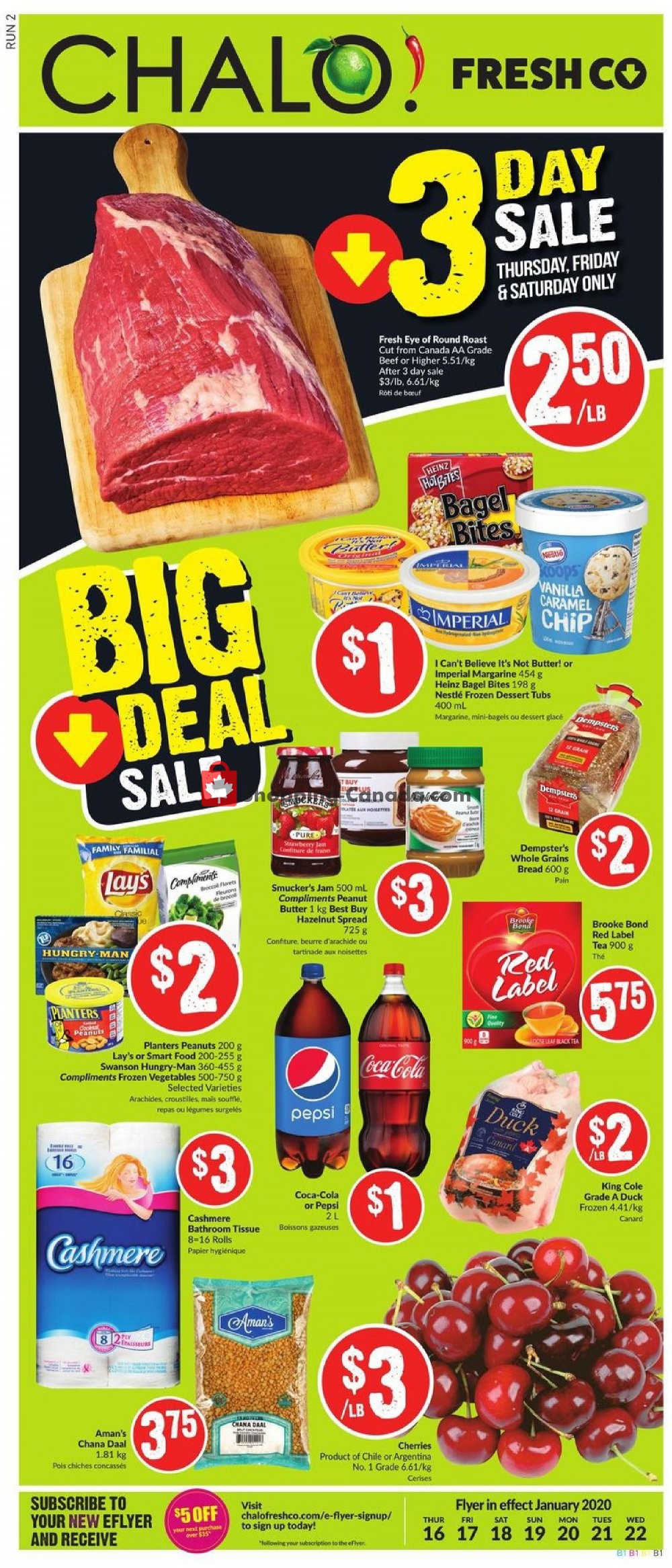 Chalo FreshCo flyer from Thursday January 16, 2020 to Wednesday January 22, 2020 - page 1