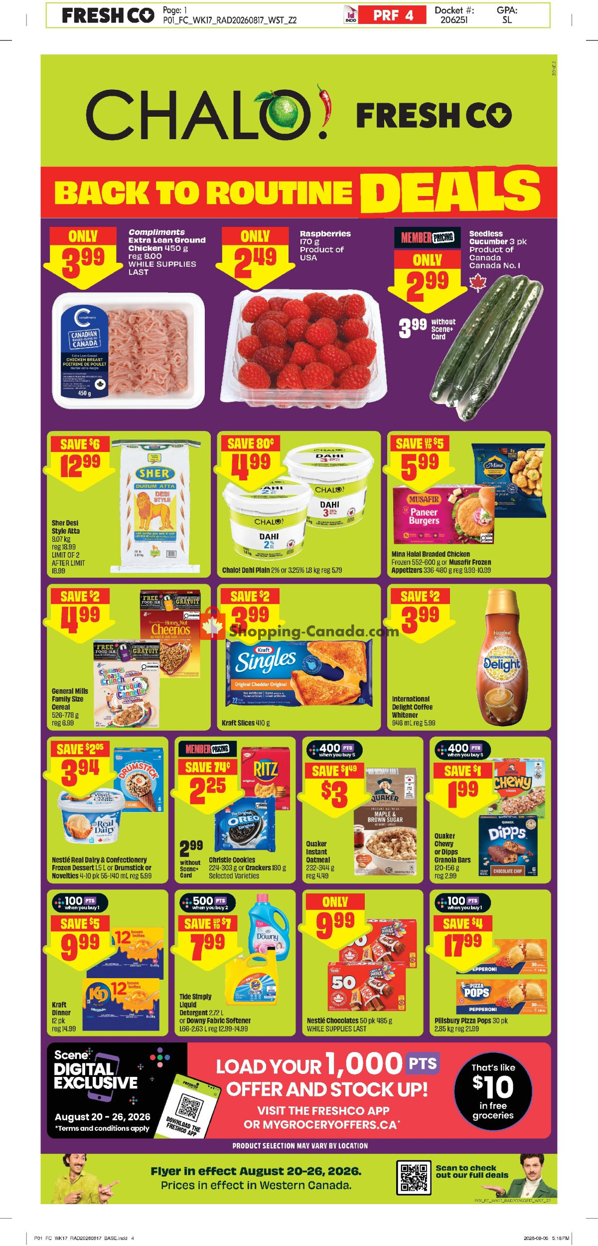 Chalo FreshCo flyer from Thursday August 20, 2026 to Wednesday August 26, 2026 - page 1