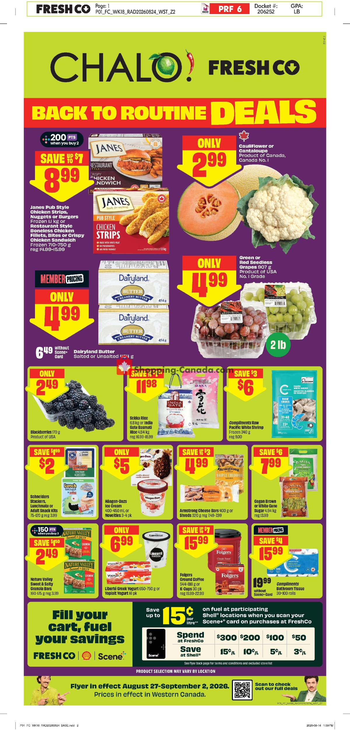 Chalo FreshCo flyer from Thursday August 27, 2026 to Wednesday September 2, 2026 - page 1