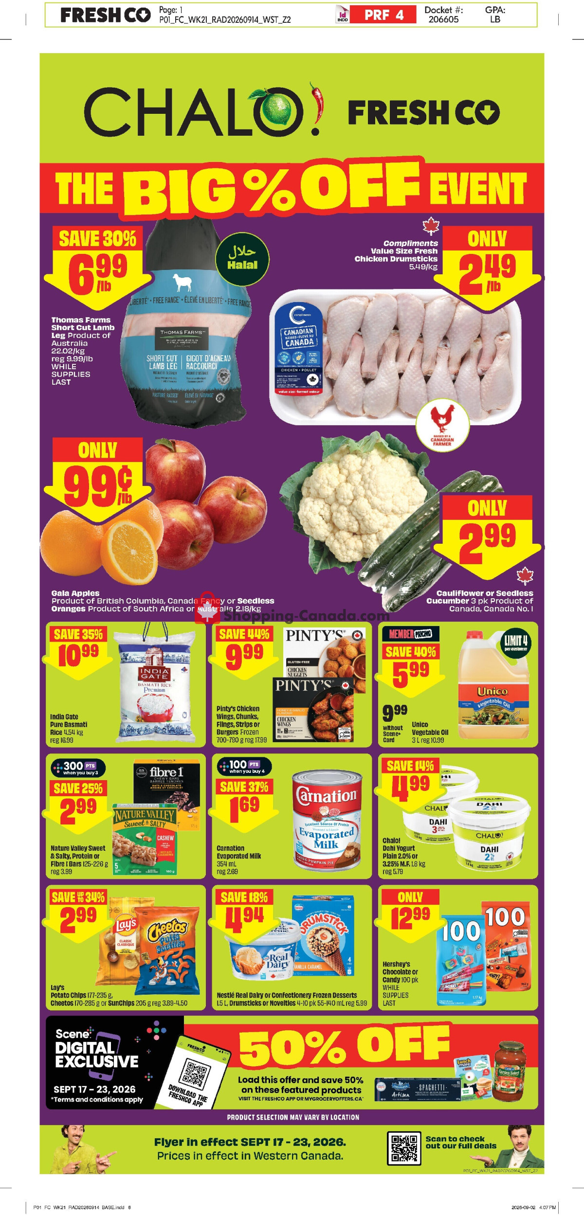 Chalo FreshCo flyer from Thursday September 17, 2026 to Wednesday September 23, 2026 - page 1