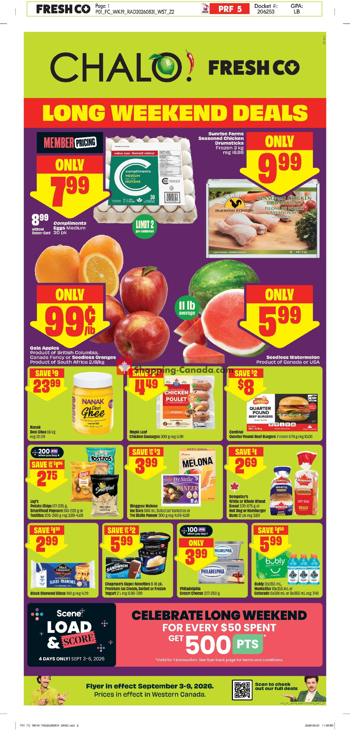 Chalo FreshCo flyer from Thursday September 3, 2026 to Wednesday September 9, 2026 - page 1