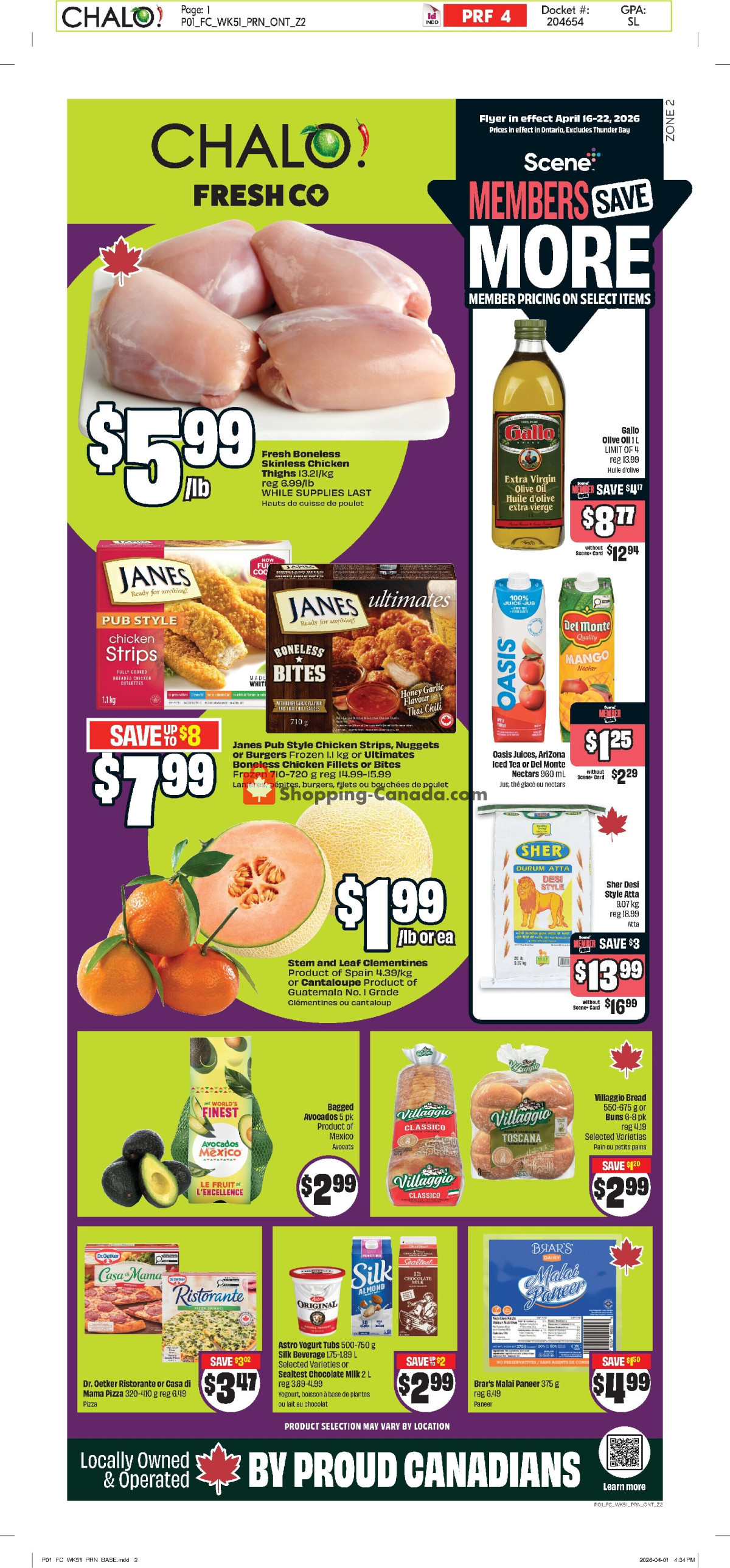 Chalo FreshCo flyer from Thursday April 16, 2026 to Wednesday April 22, 2026 - page 1