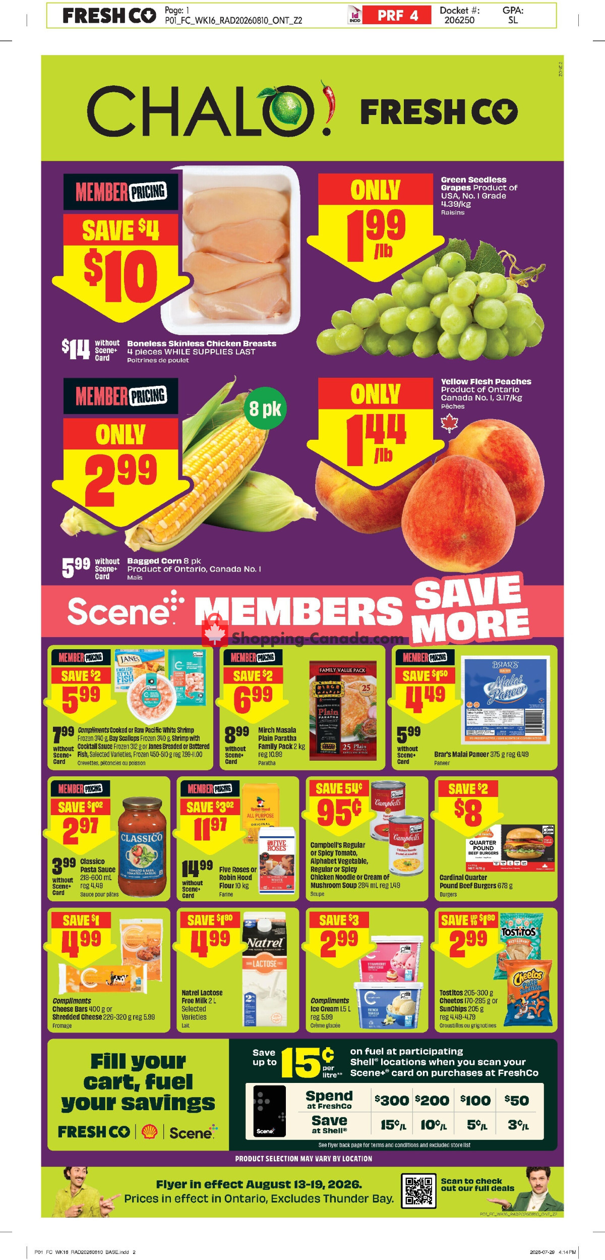 Chalo FreshCo flyer from Thursday August 13, 2026 to Wednesday August 19, 2026 - page 1
