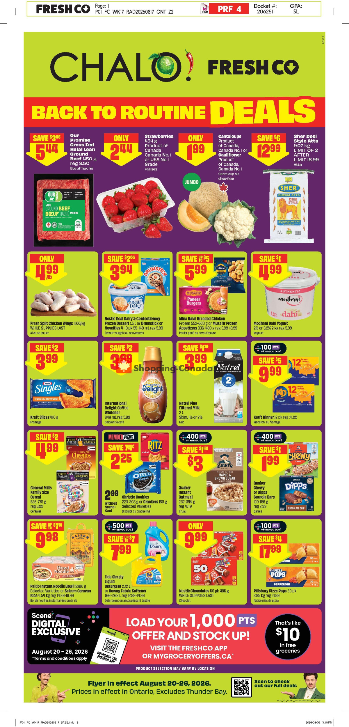 Chalo FreshCo flyer from Thursday August 20, 2026 to Wednesday August 26, 2026 - page 1
