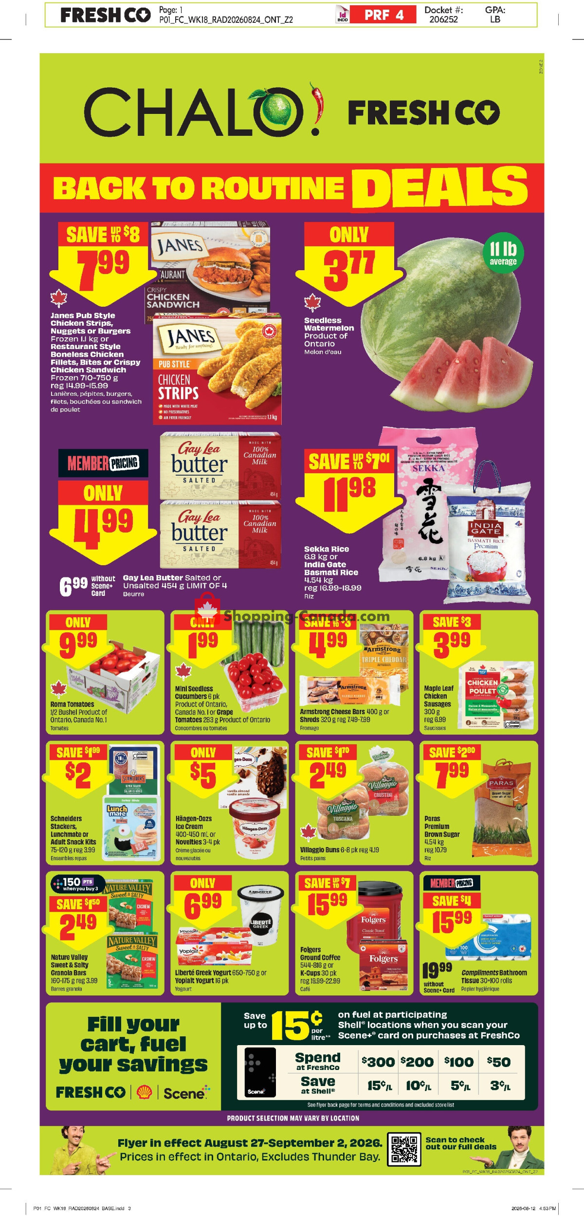Chalo FreshCo flyer from Thursday August 27, 2026 to Wednesday September 2, 2026 - page 1