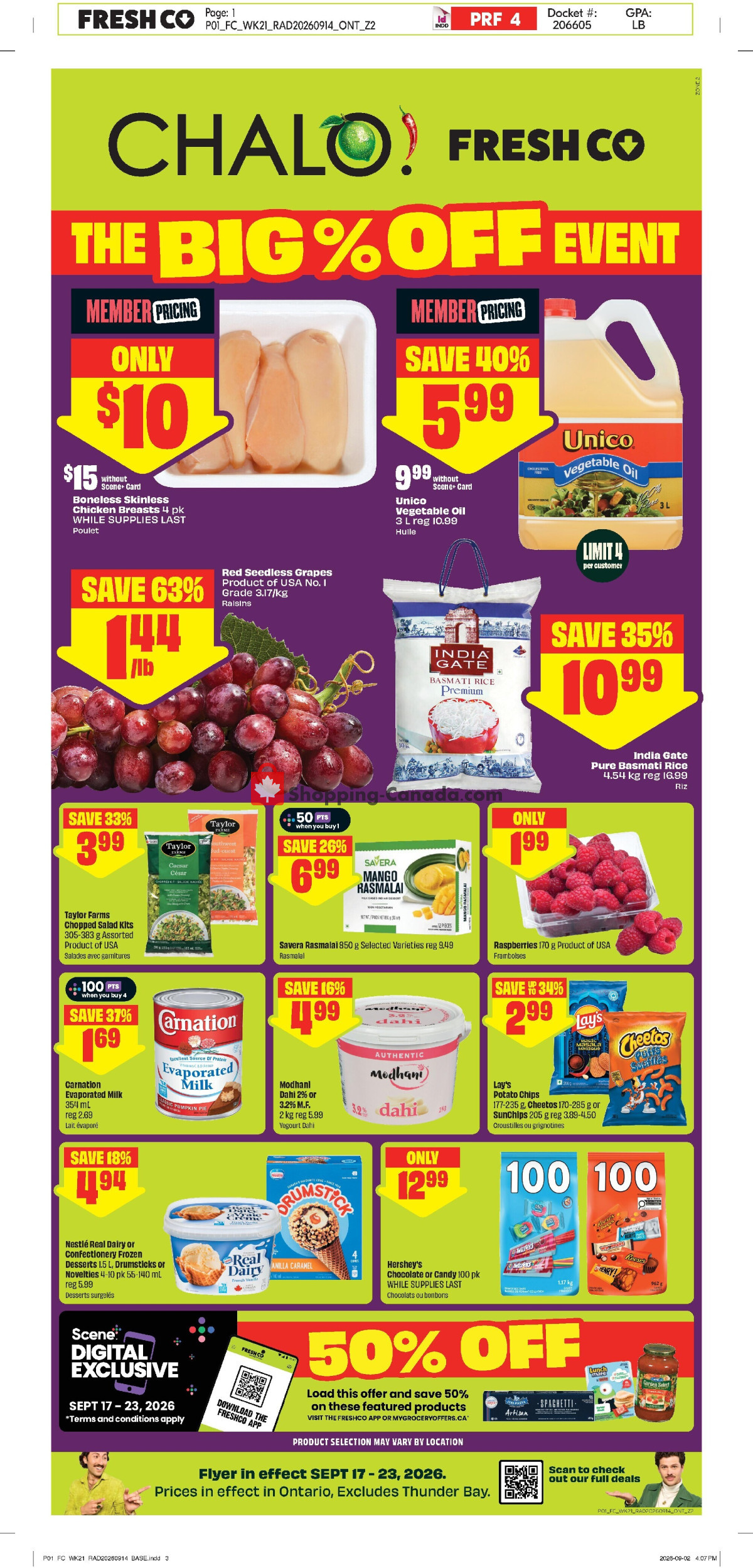 Chalo FreshCo flyer from Thursday September 17, 2026 to Wednesday September 23, 2026 - page 1