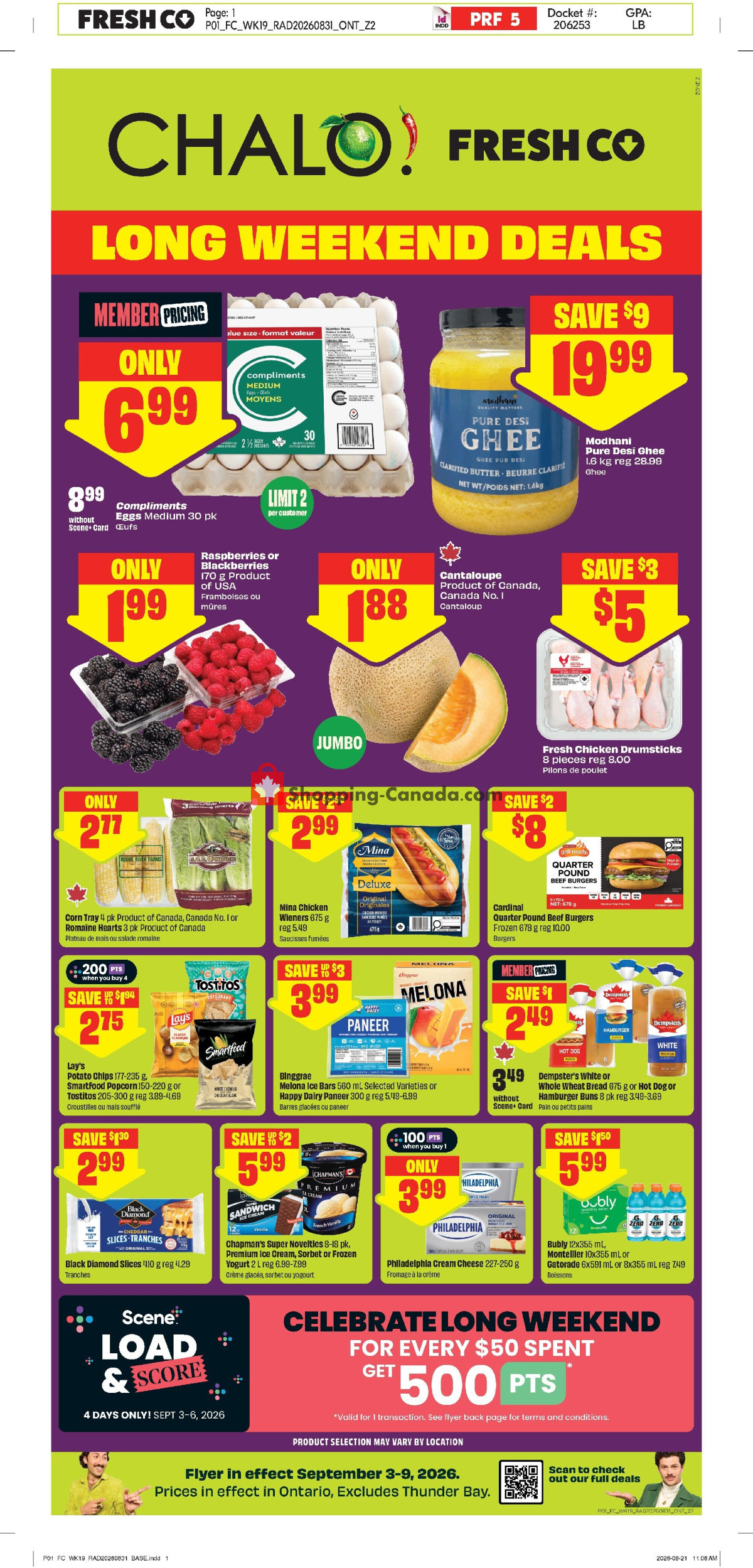 Chalo FreshCo flyer from Thursday September 3, 2026 to Wednesday September 9, 2026 - page 1