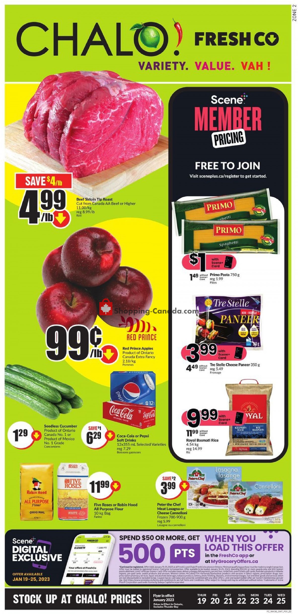 Chalo FreshCo flyer from Thursday January 19, 2023 to Wednesday January 25, 2023 - page 1
