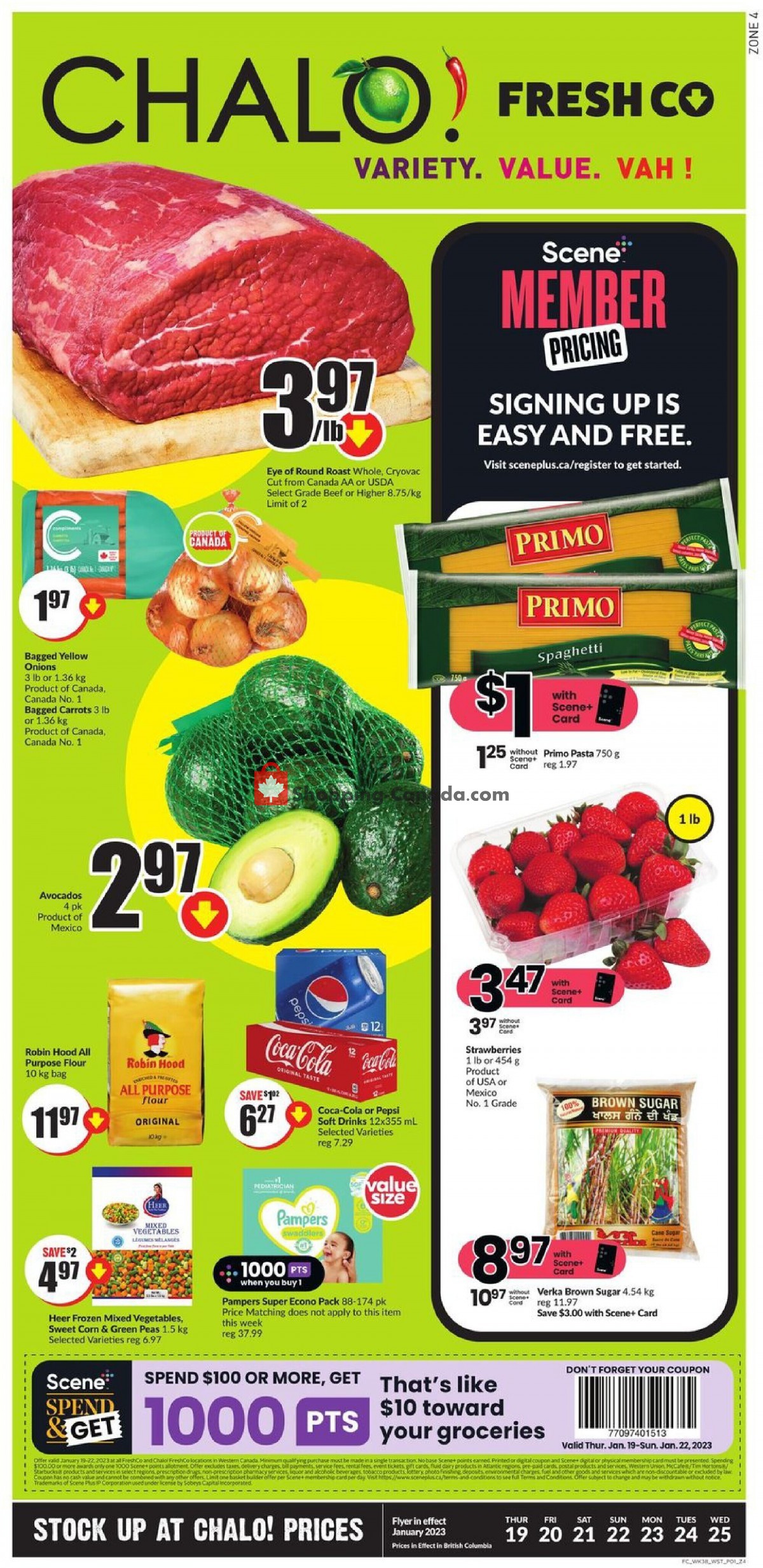 Chalo FreshCo flyer from Thursday January 19, 2023 to Wednesday January 25, 2023 - page 1