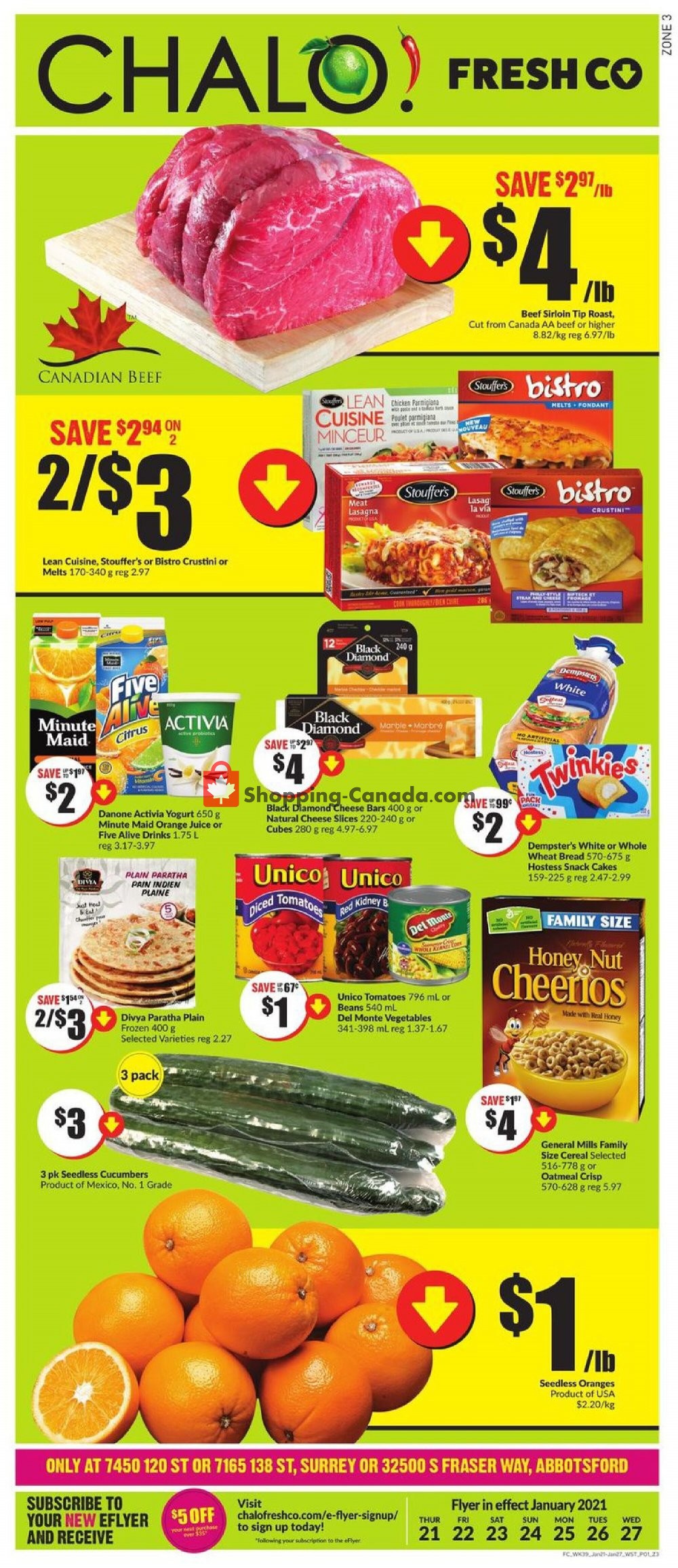 Chalo FreshCo flyer from Thursday January 21, 2021 to Wednesday January 27, 2021 - page 1