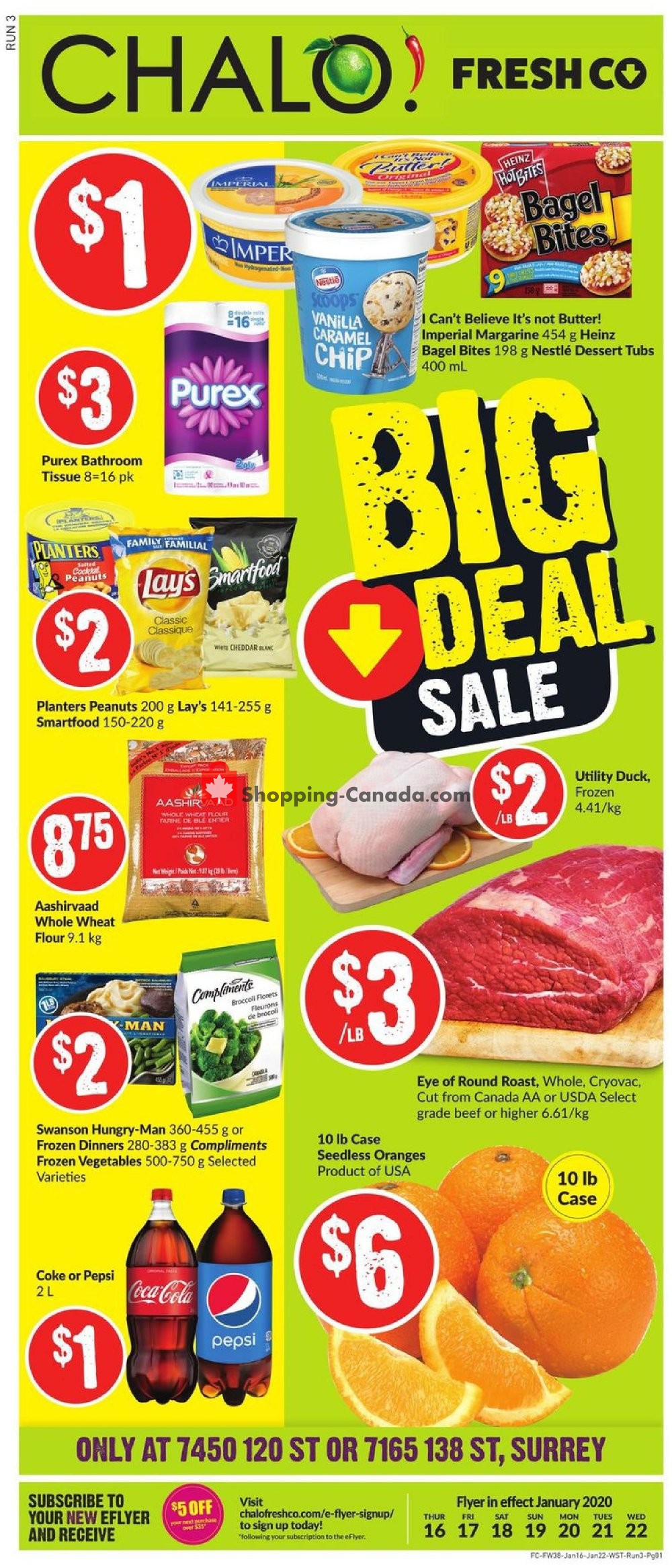 Chalo FreshCo flyer from Thursday January 16, 2020 to Wednesday January 22, 2020 - page 1