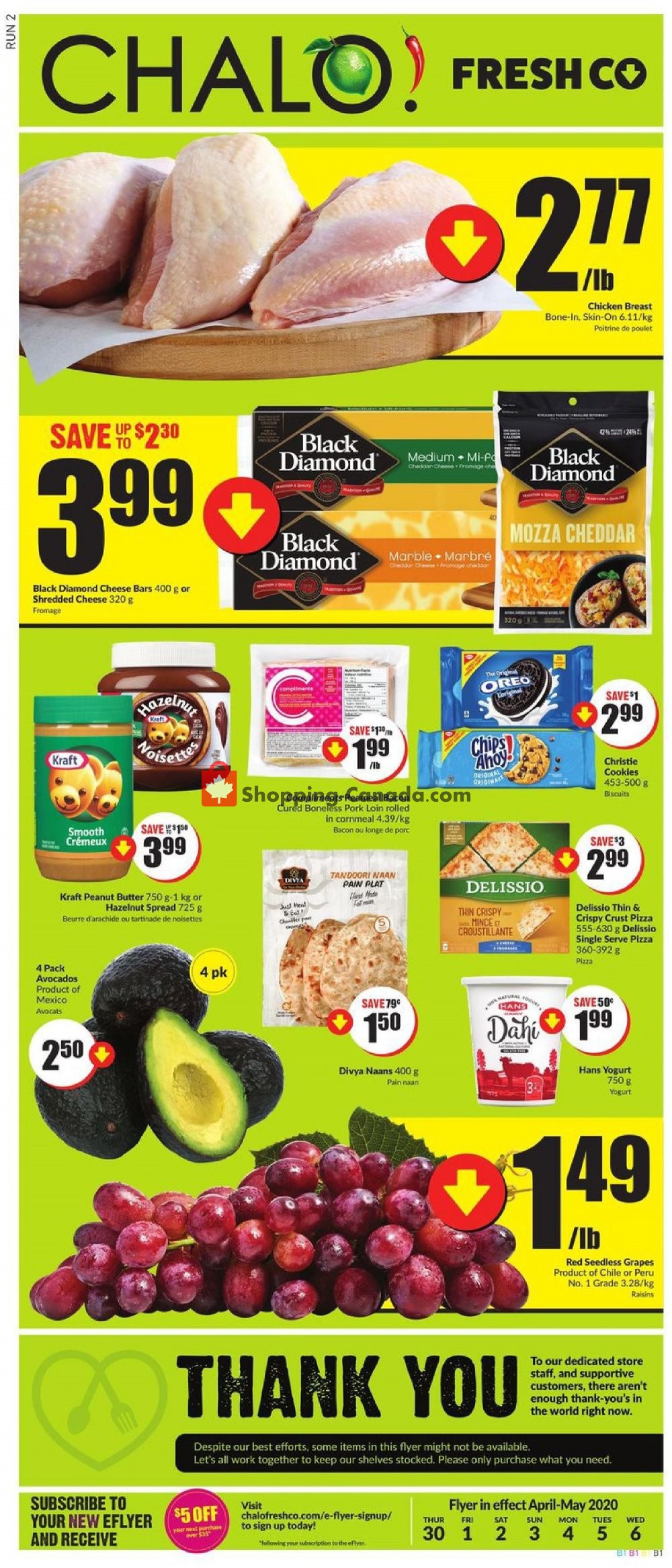 Chalo FreshCo flyer from Thursday April 30, 2020 to Wednesday May 6, 2020 - page 1