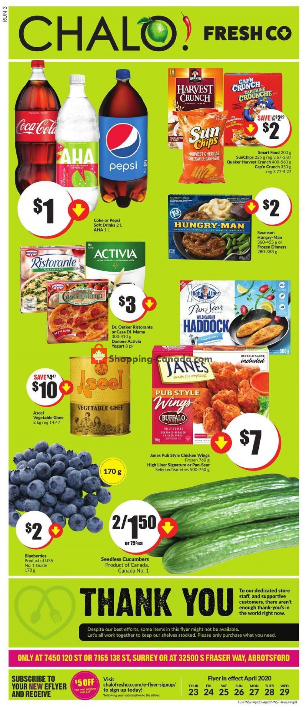 Chalo FreshCo flyer from Thursday April 23, 2020 to Wednesday April 29, 2020 - page 1