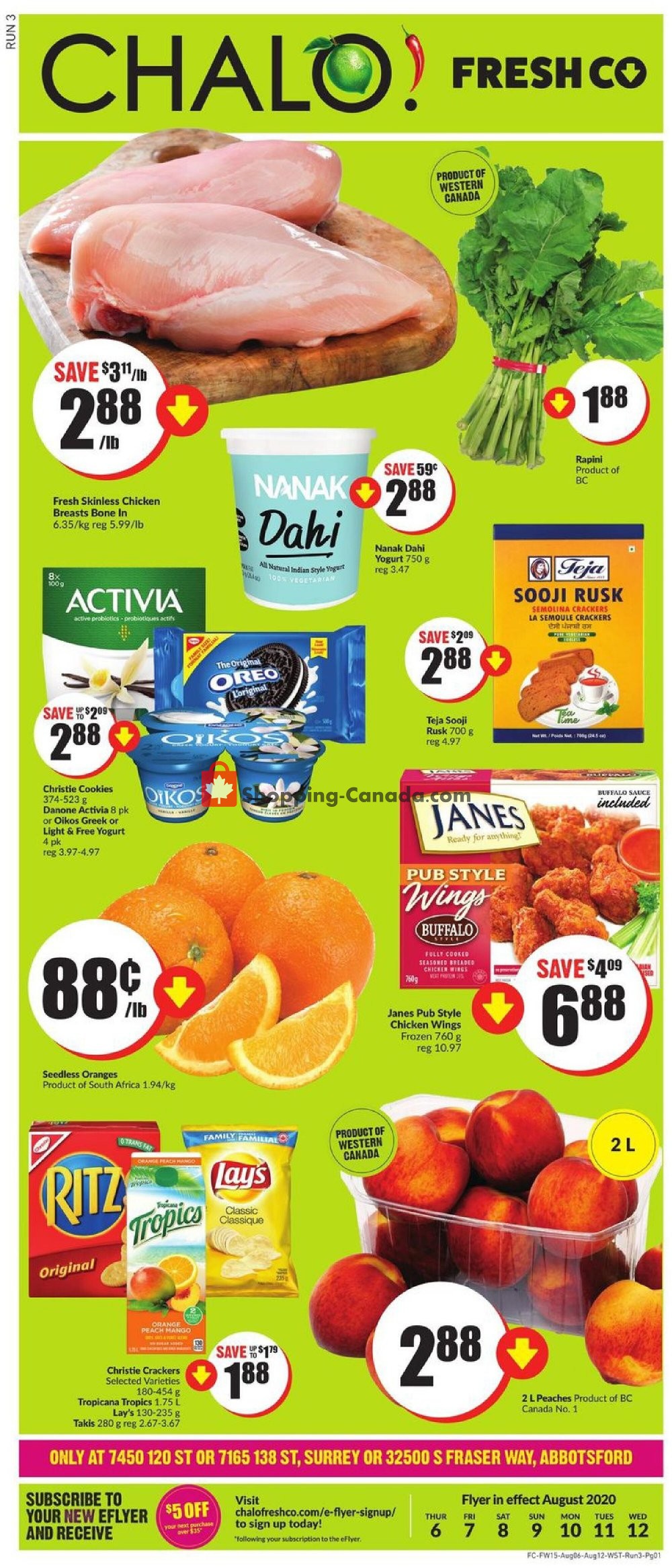 Chalo FreshCo flyer from Thursday August 6, 2020 to Wednesday August 12, 2020 - page 1
