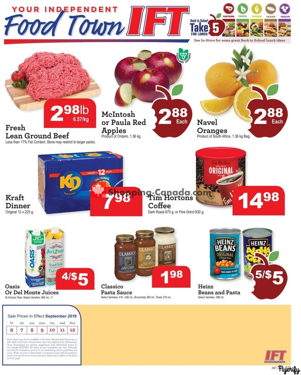 Chesley Grocery Store flyer from Friday September 6, 2019 to Thursday September 12, 2019 - page 1