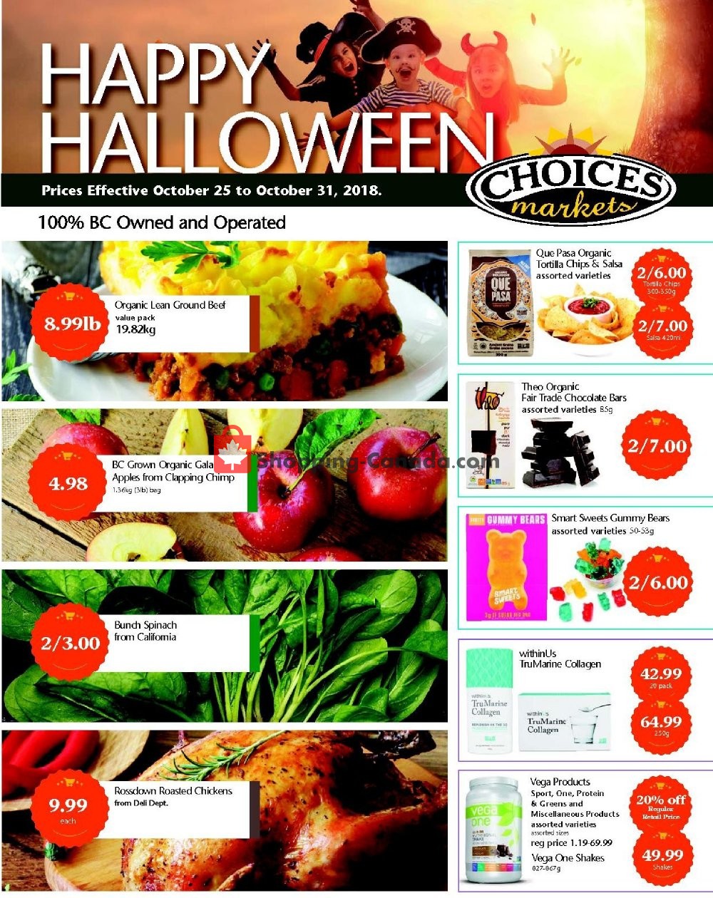 Choices Market flyer from Thursday October 25, 2018 to Wednesday October 31, 2018 - page 1