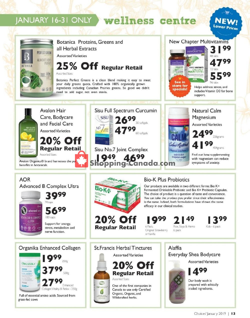Choices Market flyer from Tuesday January 1, 2019 to Thursday January 31, 2019 - page 13