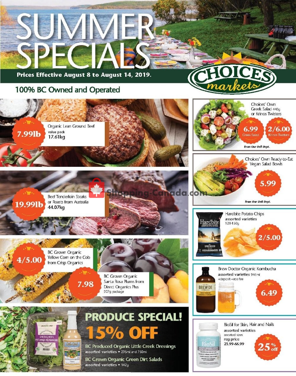 Choices Market flyer from Thursday August 8, 2019 to Wednesday August 14, 2019 - page 1