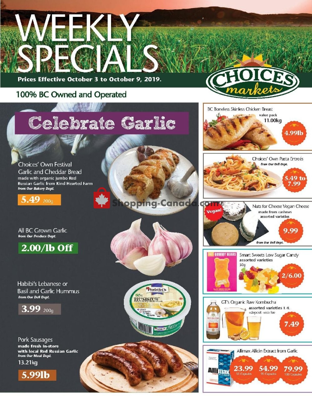 Choices Market flyer from Thursday October 3, 2019 to Wednesday October 9, 2019 - page 1