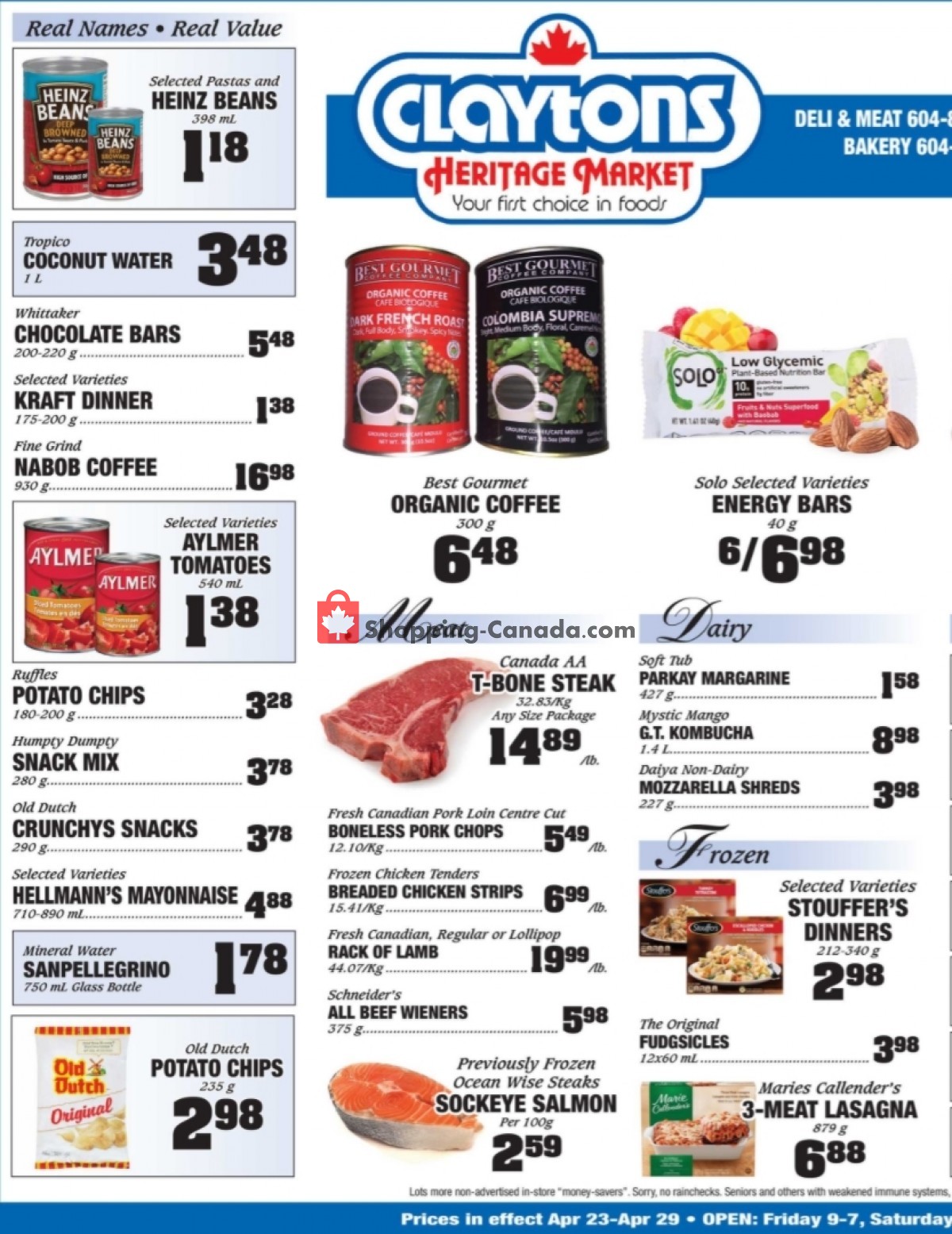 Claytons Heritage Market flyer from Friday April 23, 2021 to Thursday April 29, 2021 - page 1