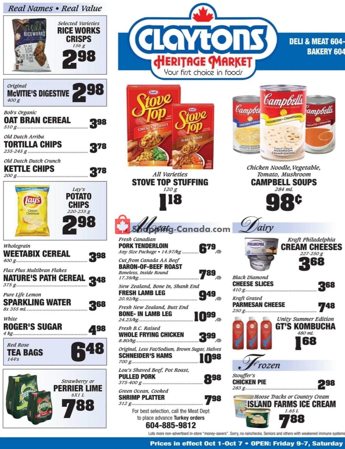 Claytons Heritage Market flyer from Friday October 1, 2021 to Thursday October 7, 2021 - page 1