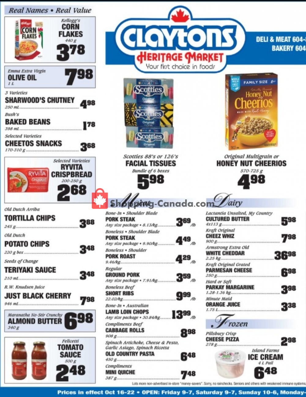 Claytons Heritage Market flyer from Friday October 16, 2020 to Thursday October 22, 2020 - page 1