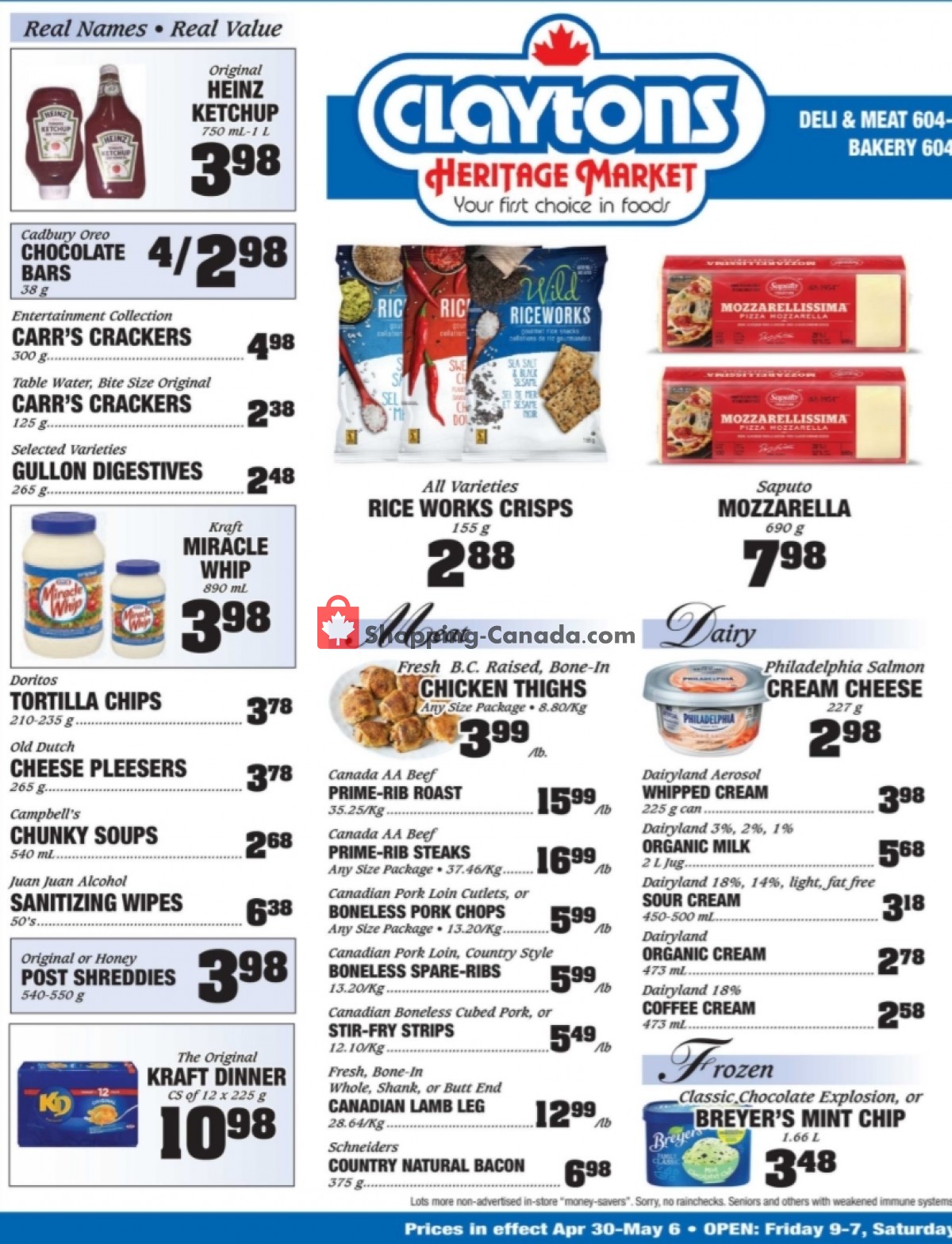 Claytons Heritage Market flyer from Friday April 30, 2021 to Thursday May 6, 2021 - page 1