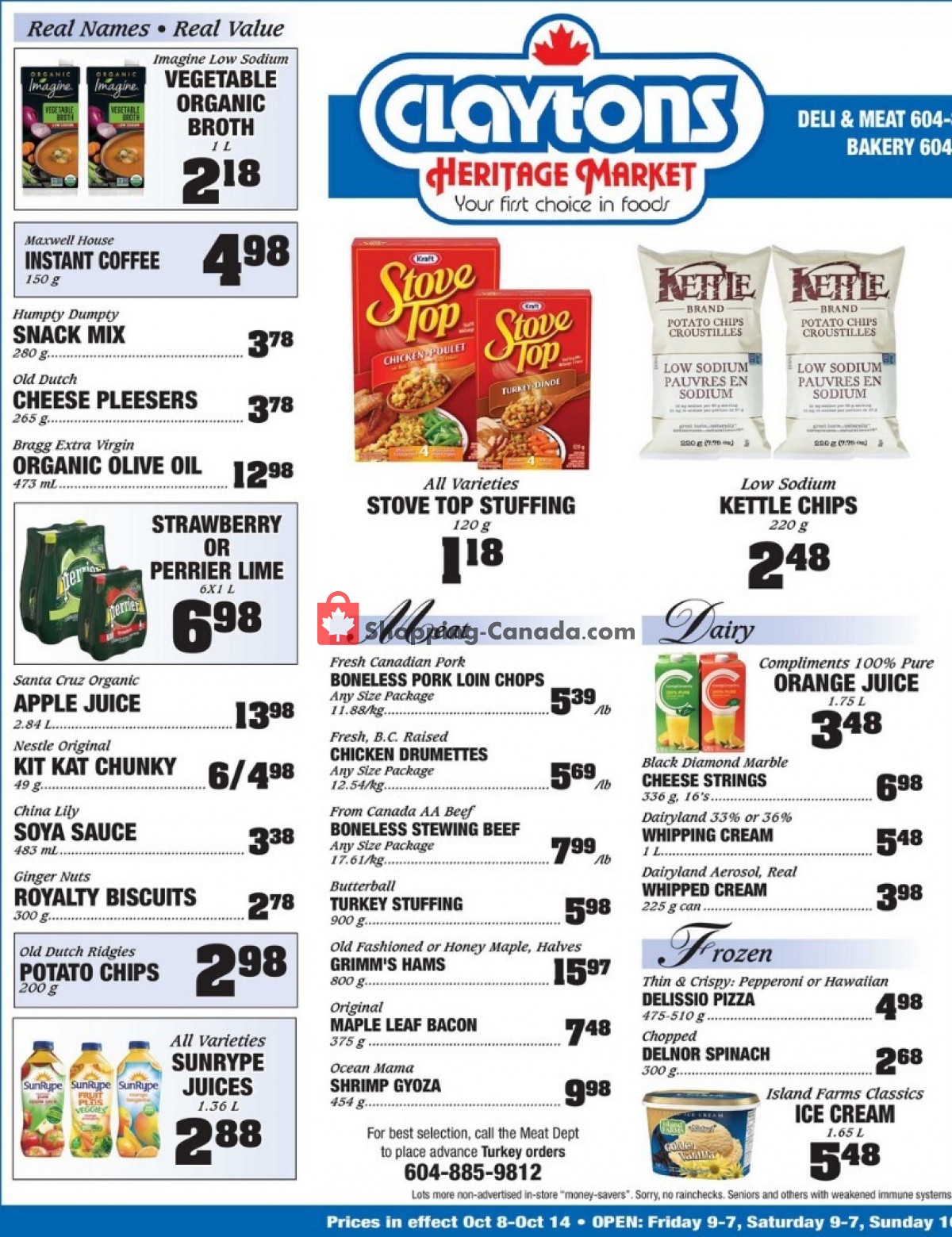Claytons Heritage Market flyer from Friday October 8, 2021 to Thursday October 14, 2021 - page 1