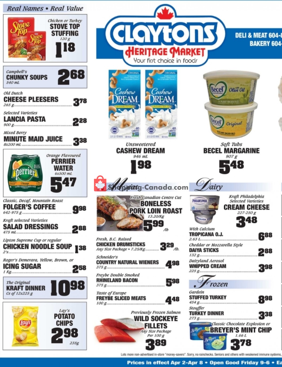 Claytons Heritage Market flyer from Friday April 2, 2021 to Thursday April 8, 2021 - page 1