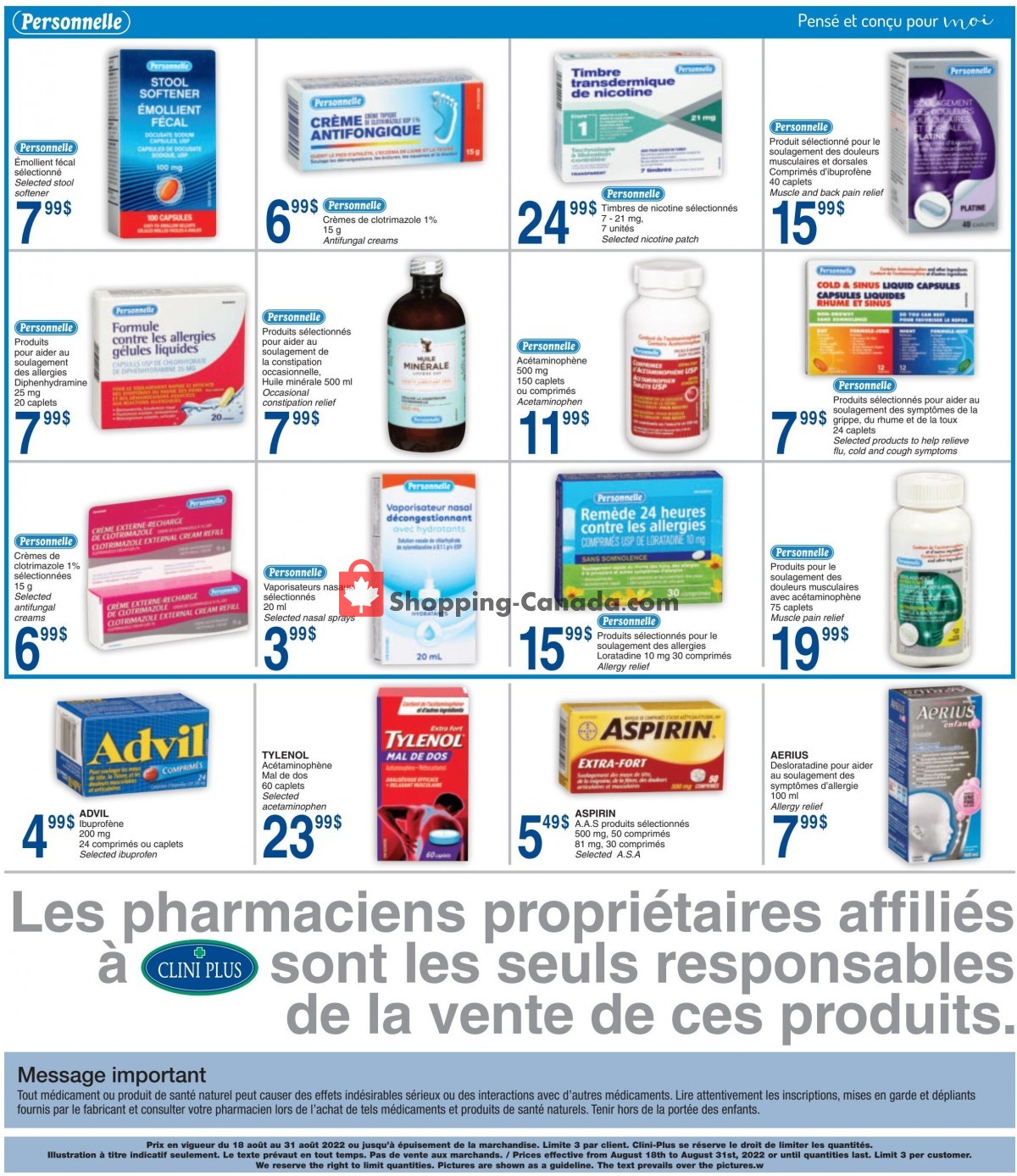 Clini Plus flyer from Thursday August 18, 2022 to Wednesday August 31, 2022 - page 3