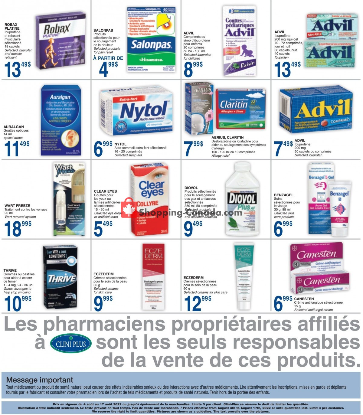 Clini Plus flyer from Thursday August 4, 2022 to Wednesday August 17, 2022 - page 3